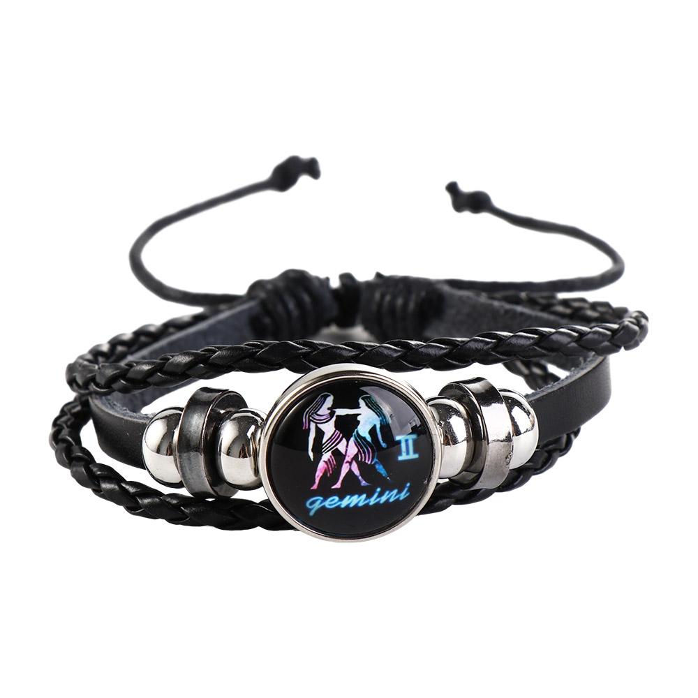 Trendy Retro Sign Multilayer Bead 12 Zodiac Twelve Constellation Horoscope Jewelry Bracelet Couple Bracelet Fashion Accessories