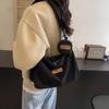 Monochromatic velvet women's shoulder bag large capacity casual crossbody bag quality bags