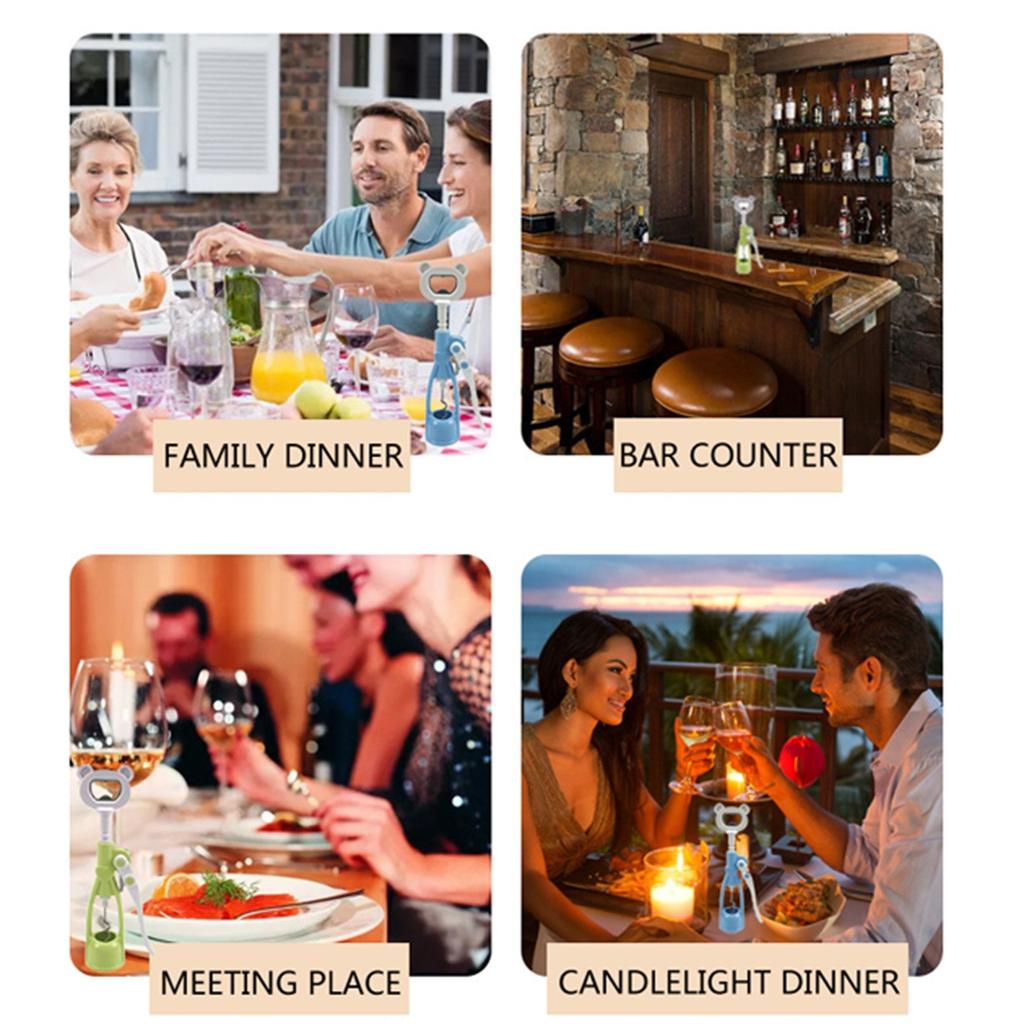 Multifunktionell flasköppnare för rött vin och champagne, flasköppnare för hemfest vin och öl