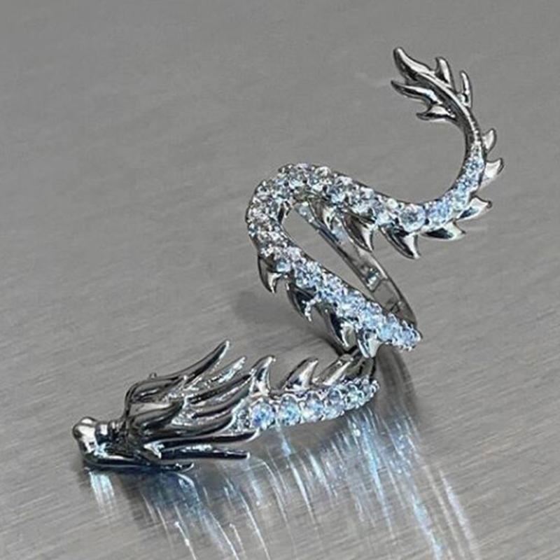 

No Piercing Dragon Ear Clip For Women Men Jewelry Party Accessries Gift KTJ срібний