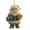 Santa Claus Ornaments 2D Acrylic Cartoon Santa Pendant Christmas Tree Hanging Decoration for Holiday Tree Home Decor