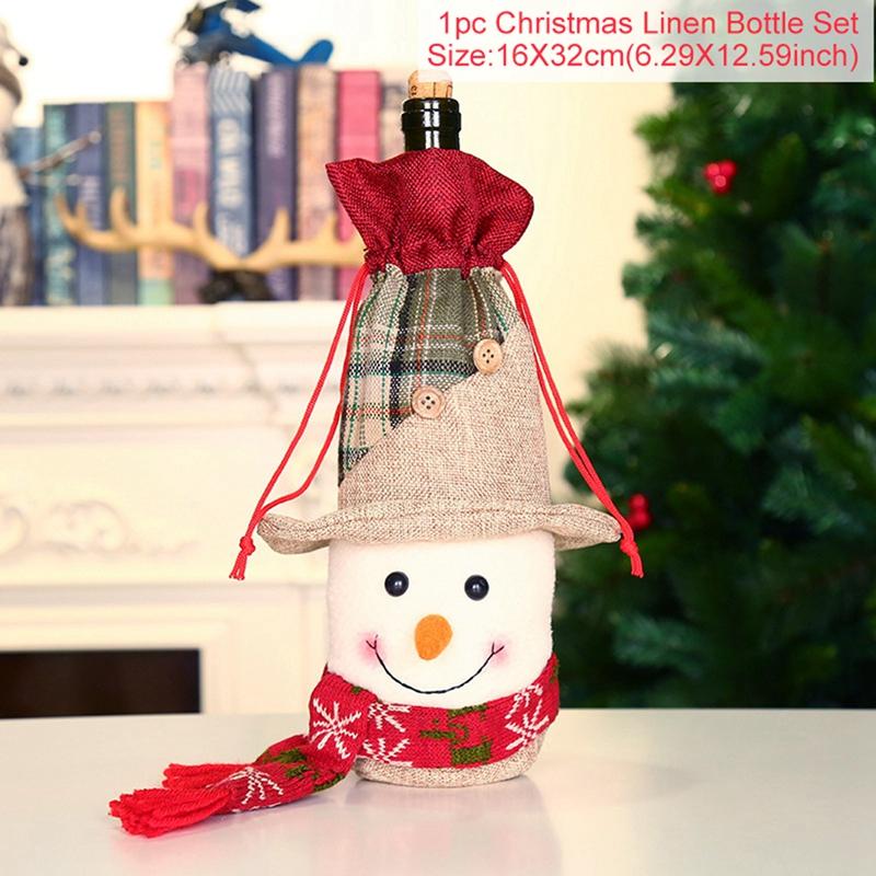 Christmas Wine Bottle Cover Merry Christmas Decorations For Home Christmas Ornament Xmas Table Decor New Year 2026 Navidad Gift