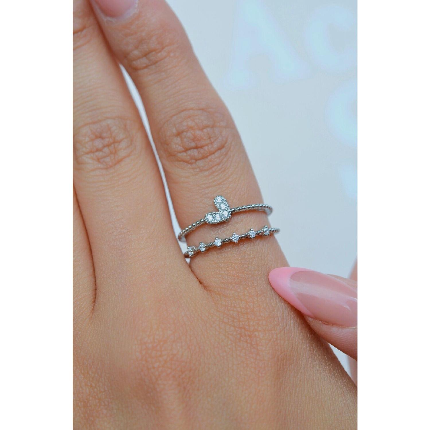 

Tiny Heart Thin Ring Heart Joint Ring Standart