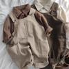 Children's Retro Forest Overalls: Stylish, Versatile Cotton Jumpsuits for Boys and Girls, Perfect for Spring and Autumn.