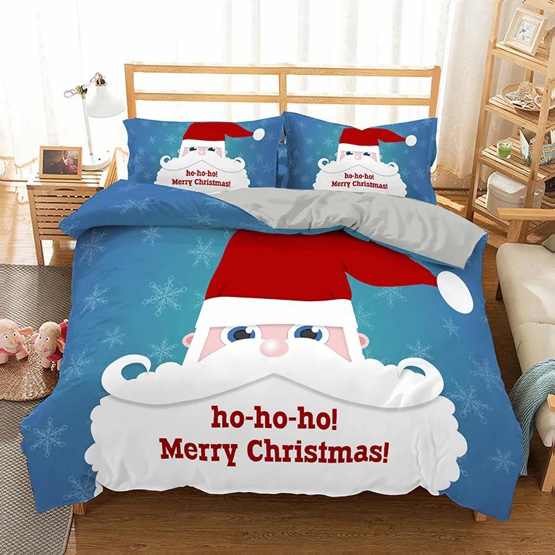 3D Printed Merry Christmas Bedding Set Queen/Twin/King Size  Christmas Decoration Home Bedclothes with Bedding Pillow