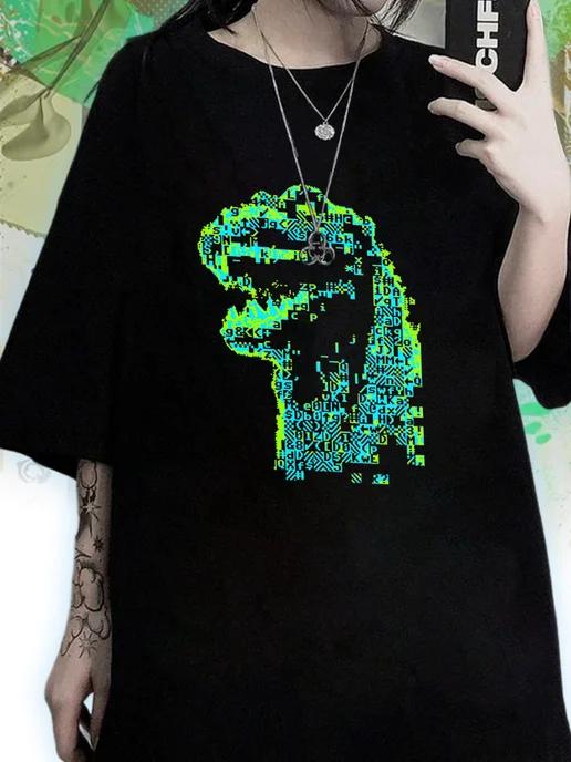 Glitch-Style T-Shirt (Standard & Oversized) 3XL