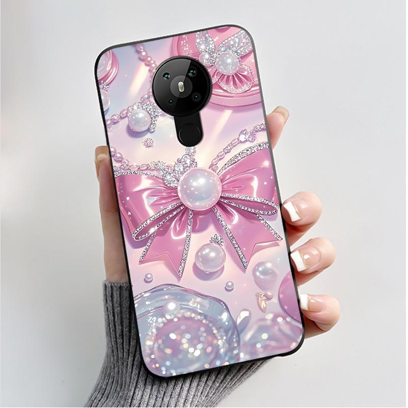 Printing Pattern Case For Nokia 5.3/Nokia 5.4/Nokia 3.4 Coque Soft Silicone Black Shell Cover Cute Flower Cartoon Casing Fundas