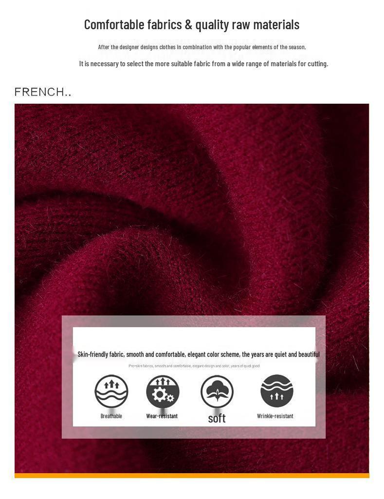 2024 Women's Winter Fleece Layered Look Sweater: Cozy Thick Base Top for Middle-Aged & Elderly