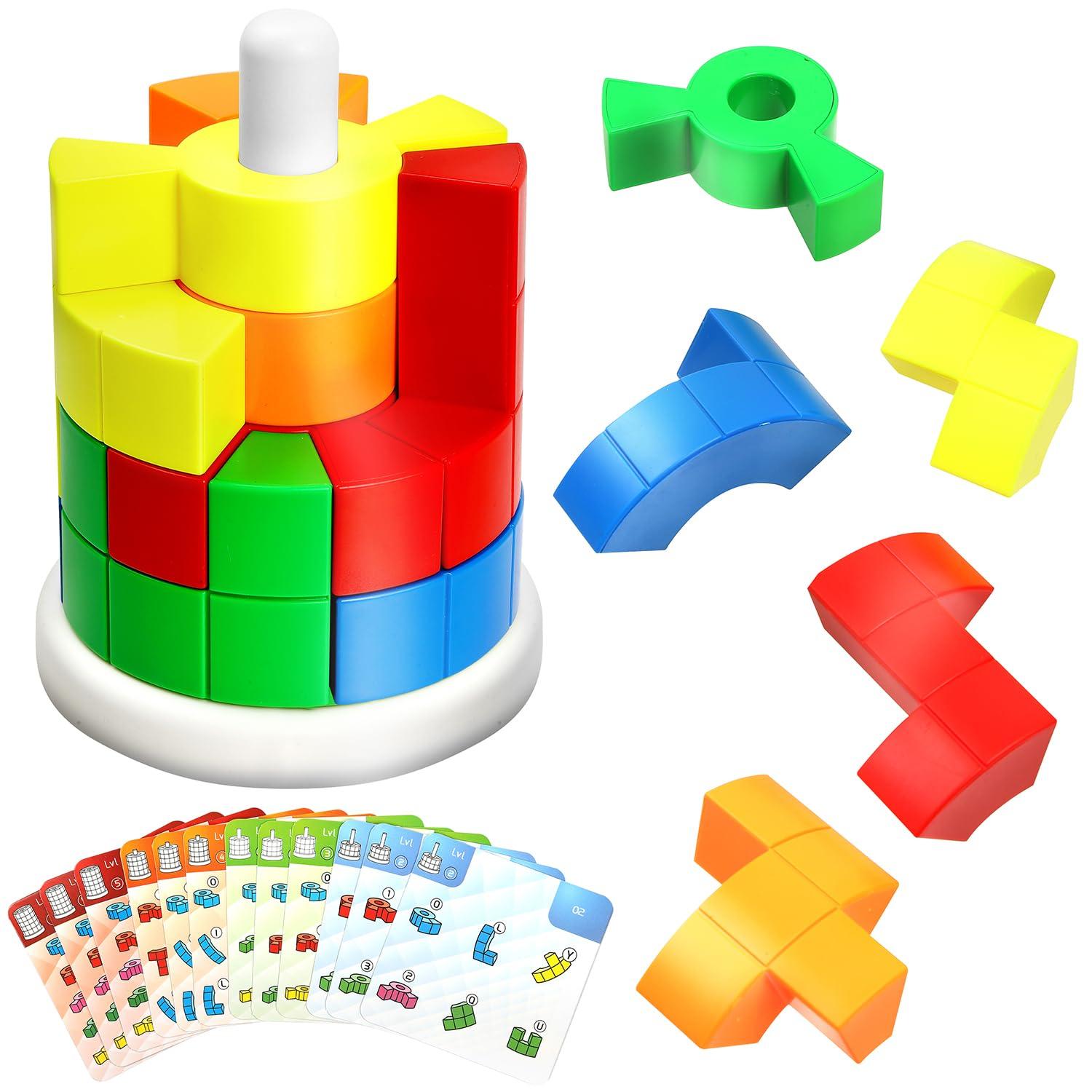

Looren 3D Puzzle Tower for Kids, Brain Training, Educational Toy, Gift, Long-lasting Play, 4 Levels x 40 Problems