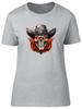 Cowboy Skull Unisexs TShirt Sleketon Head Gothic Flame Ladies Gift Tee
