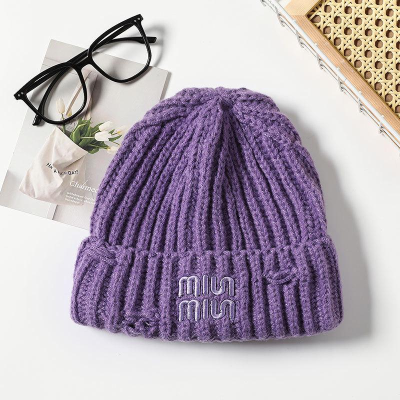 

Вязаная теплая шапка женская пуловер с защитой ушей послеродовая ветрозащитная шапка для занятий спортом на открытом воздухе шерстяная шапка прилив Casual versatile, warm and elastic