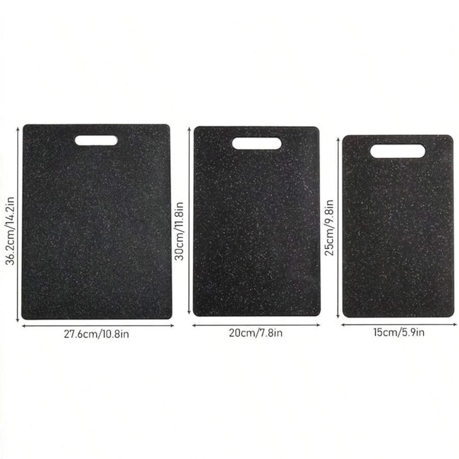 

Разделочная доска с текстурой из мрамора, антибактериальная и устойчивая к плесени, кухонная разделочная доска для овощей, пригодная для мытья в посудомоечной машине 3pcs чёрный