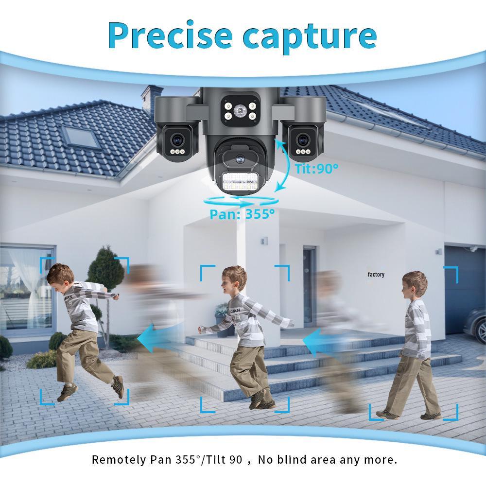 ICSEE Triple-Objektiv Outdoor WiFi HD Überwachungskamera