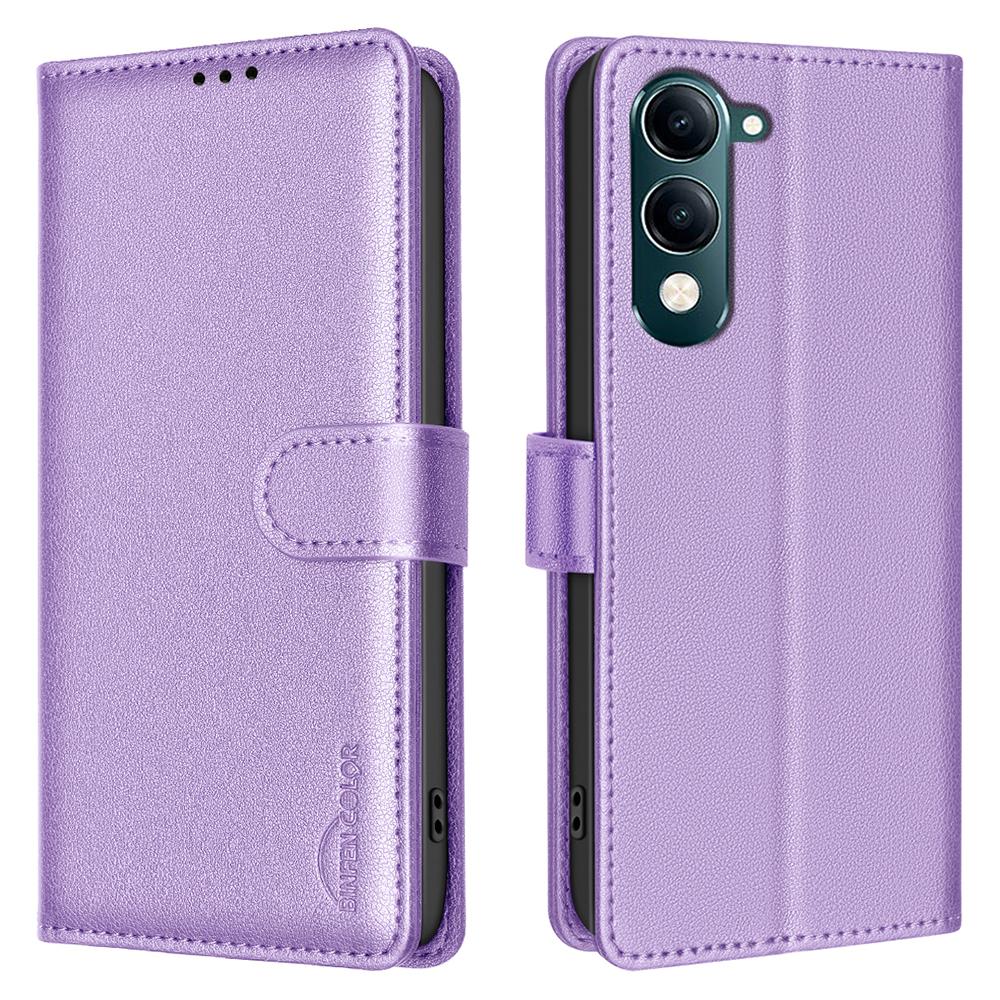 BINFEN COLOR BF32 For vivo Y29s 5G/Y04 4G Leather Case Wallet RFID Blocking Phone Cover
