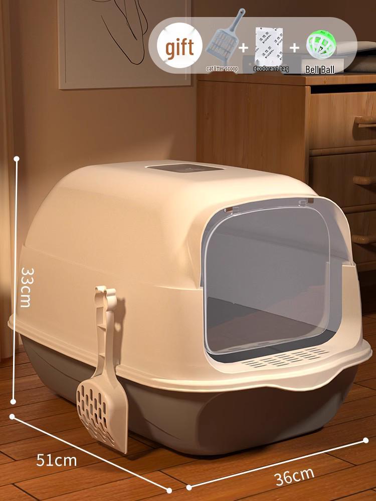 Odor-Proof Enclosed Cat Litter Box with Anti-Tracking & Anti-Splash Features