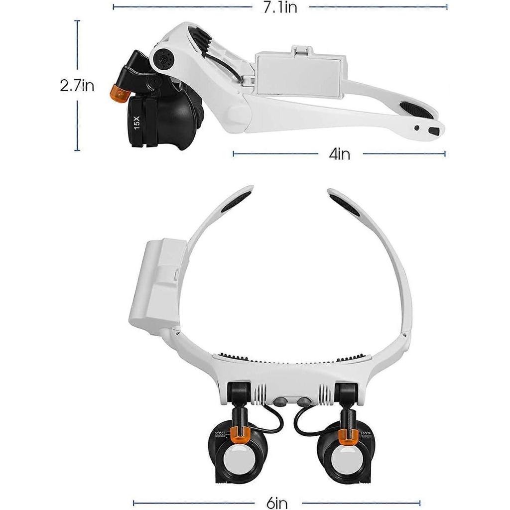 3x 4x 5x 6x 7x 10x 15x Led Magnifying Adjustable Head Magnifier Bracket Loupe Glasses|magnifiers