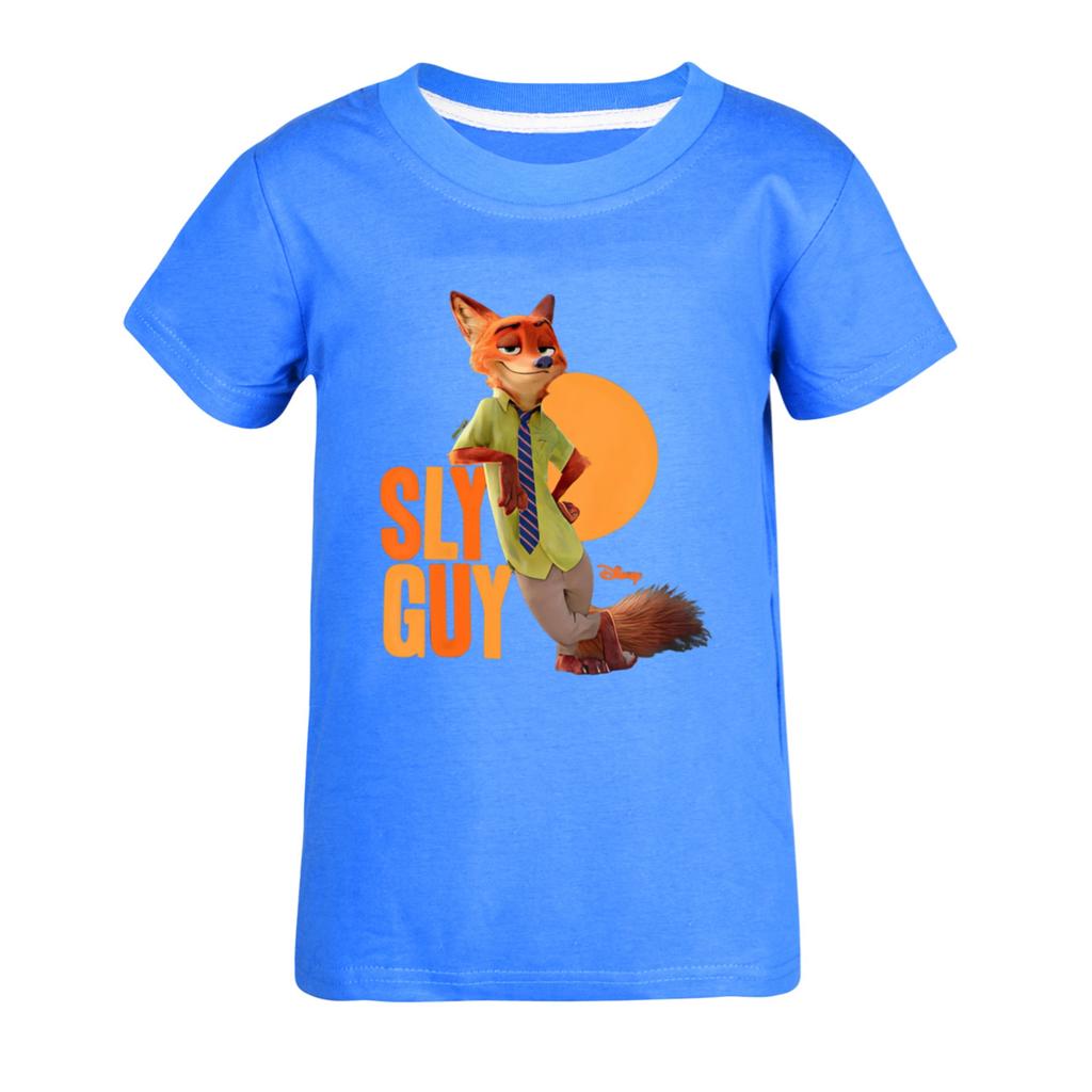 Modische Rundhals-Kurzarm-Arbeitskleidung bedruckte Oberteile für Kinder-Sommeroberteile