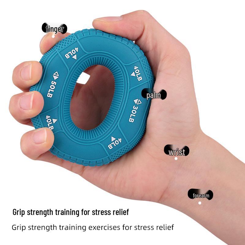Triple-Strength Silicone Grip Ring for Finger and Wrist Decompression Training