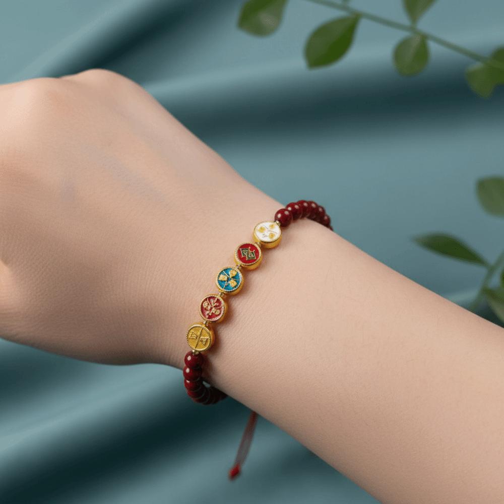 High-end Red Rope Mobile Phone Chain Handmade Woven This Life Year Pendant  Fashion Accessories