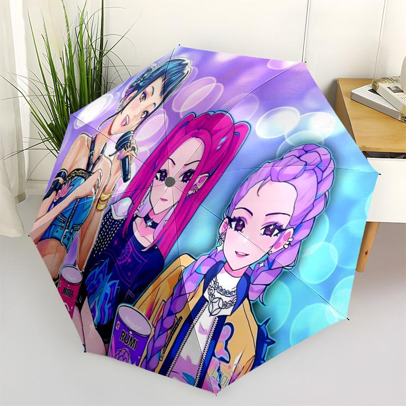 1PC Anime Idol Group Automatic Open/Close, 8-Rib Durable Frame Compact Travel Umbrella for Men & Women S1222061