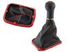 VW Golf IV 97-06 Gear Shift Knob With Leather Gaiter, Red Frame, 6-Speed, 12 MM