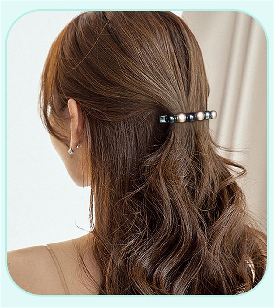 Fashion Korean style imitation pearl hairpin spring clip ladies personality wild one word hairpin headdress hair accessories new