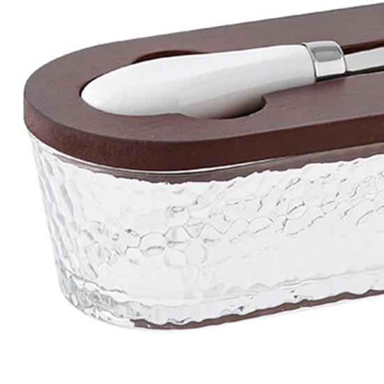 Szklany pojemnik na masło Yousheng z pokrywką, szpatułką, dużą maselniczką, łatwy do czyszczenia pojemnik na masło, niezbędny dodatek dla miłośników masła