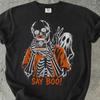 Skeleton Halloween Shirt, Say Boo Ghost Graphic, Vintage Spooky Season Comfort Colors Tee, Horror Fan Shirt Gift