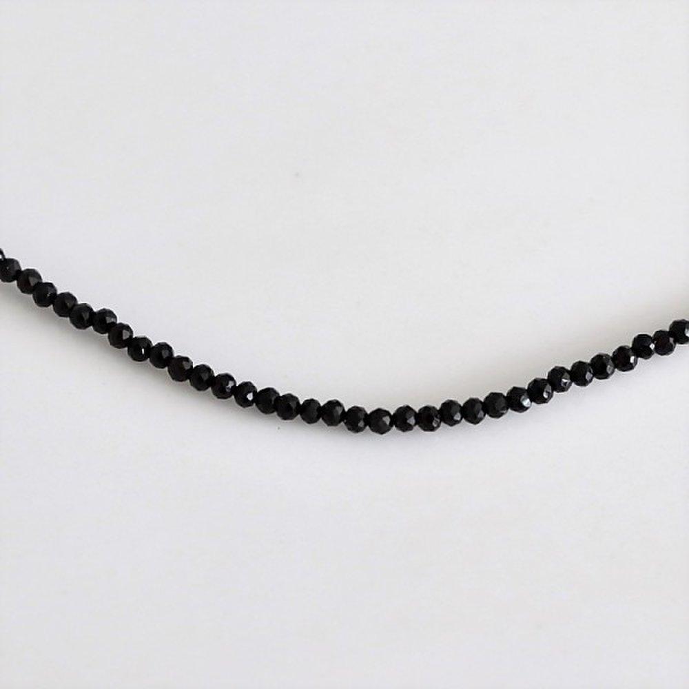 [Silver925] Black Beads Necklace (6912686)