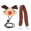 Bearded Dragon Santa Hat Scarf Reptile Adjustable Straw Elk Hat and Scarf Christmas Costume for