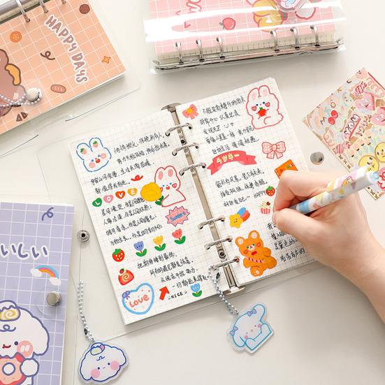 1 Set Scrapbook Notebook Refillable Loose Leaf Detachable Thickened Paper No Ink Bleeding Smooth Writing 100 Sheets Diary Notebook School Accessory