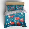 Foxes and nature illustrations. Print Bedding Set 1 Duvet Cover 2 Pillowcases for Adult and Children Luxury Gift Full Size
