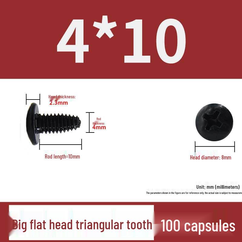 Hardened M4 Triangular Thread Phillips Self-Tapping Mushroom Head Wood Screw