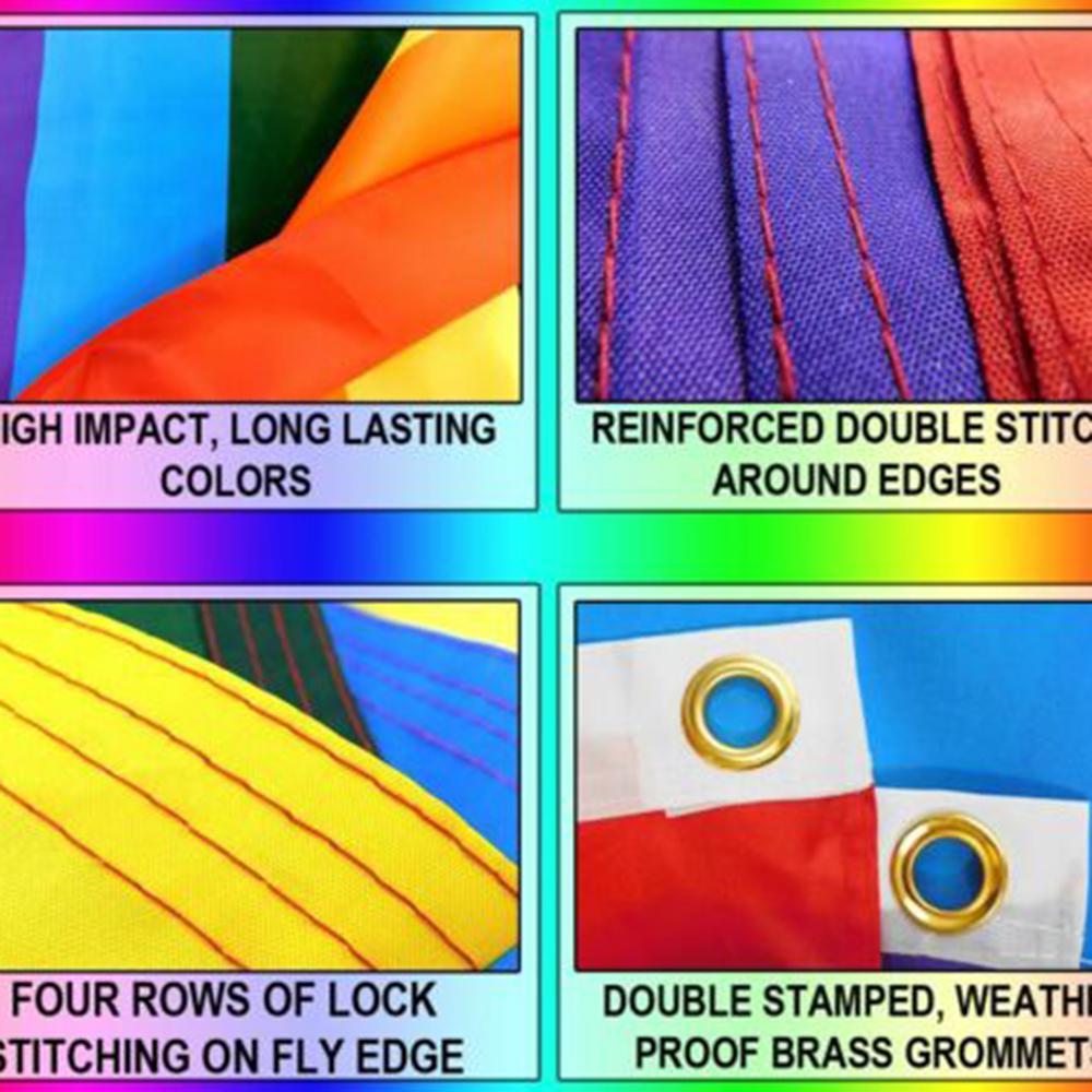 ANLEY Fly Breeze 3 x 5 piedi Bandiera dell'orgoglio asessuale - Colore vivido e resistente allo sbiadimento - Testa in tela a doppia cucitura - Bandiera dell'orgoglio asessuale con 3 x 5