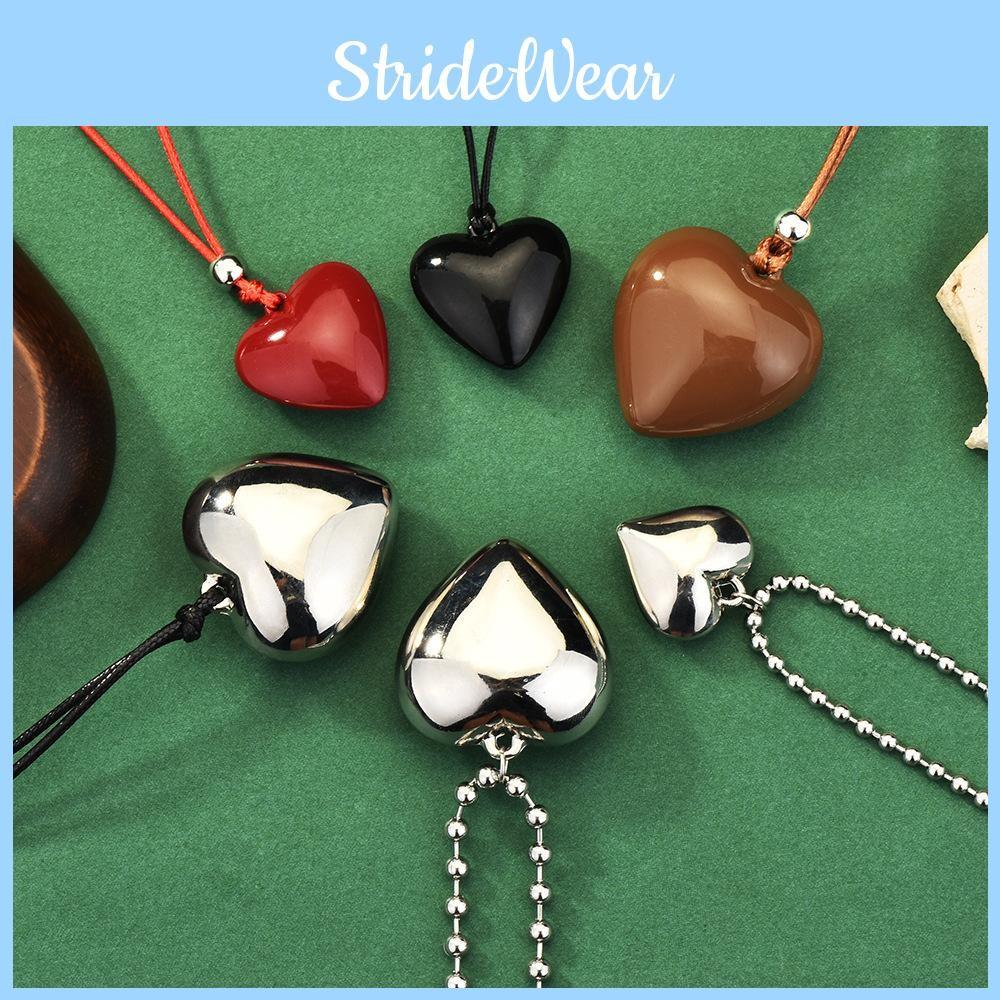 Silver Premium Heart Pendant Necklace Stylish Long Chain Accessory For Fashion Lovers