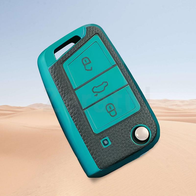 

Tpu Leather Auto Car Key Case Folding Remote Shell Fob Cover For Volkswagen Vw Mk7 Gti 7 Golf 7 Golf R Skoda Octavia A7 Seat