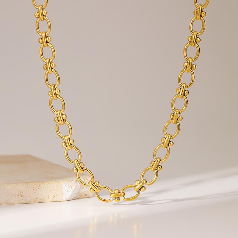 EILIECK 316L Edelstahl Metallkettenhalskette Für Frauen Mode Vergoldete Halskette Wasserdichter Schmuck Damen Geschenk