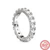 Original 925 Sterling Silver Ring Love Heart Pave CZ Crystal Stackable Rings for Women Wedding Engagement Birthday Gift Jewelry