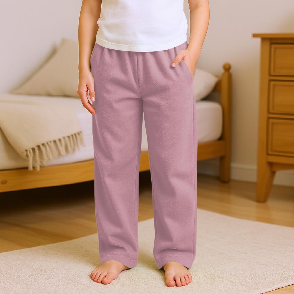Fashionable Children's Versatile Solid Color Pocket Casual Pants