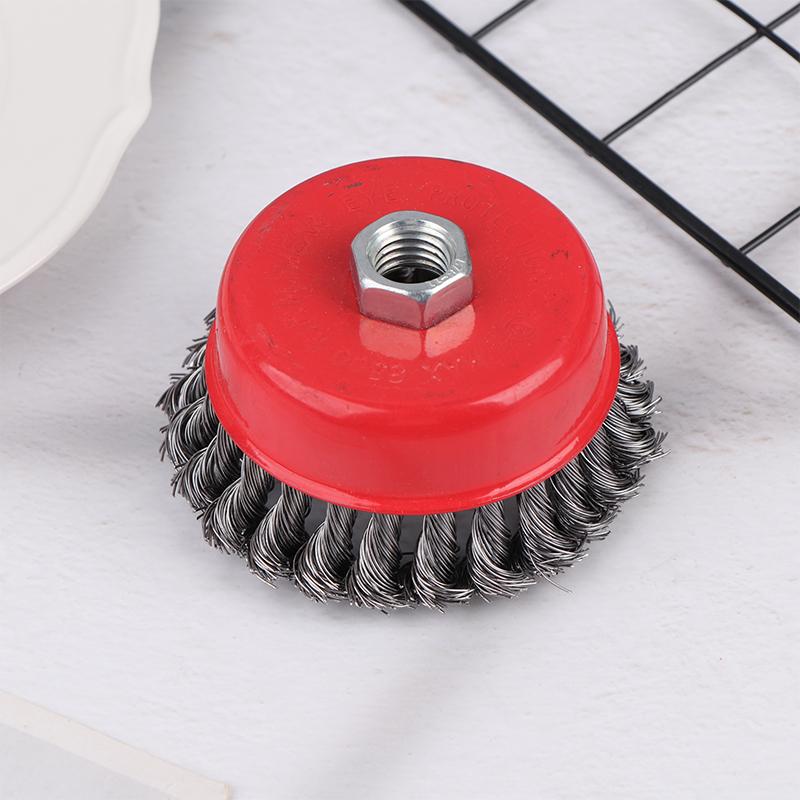 Practical 3/4Inch M14 Steel Wire Cup Brush Powerful Paint Removal Rotary Tool Twisted Steel Wire Wheel Abrasive Angle Grinder