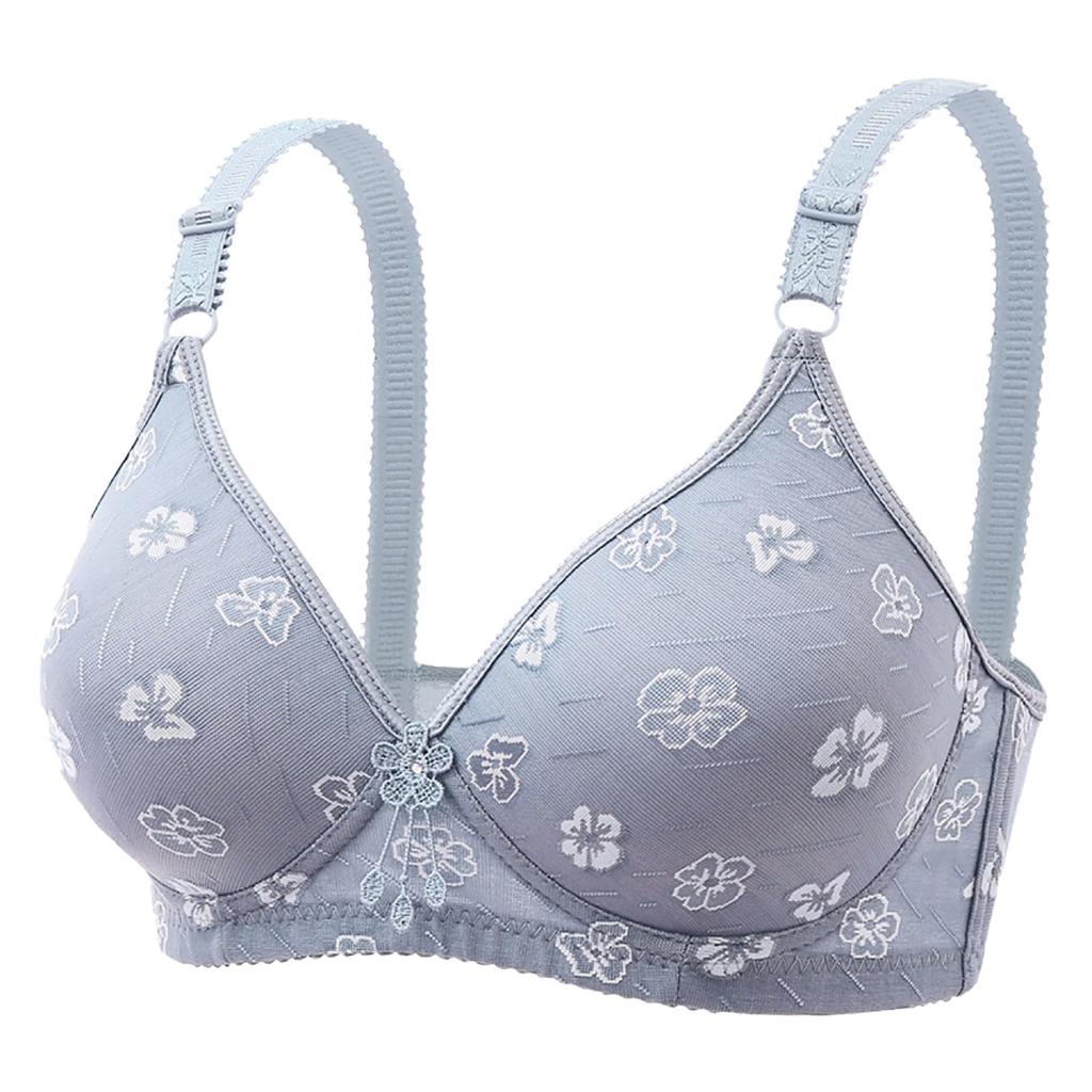 Sutien Brodat Floral Fără Fir Curele Reglabile Material Moale Design Respirabil Potrivire Confortabilă Purtare Zilnică Suport