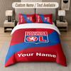 Custom Bedding Set Lyon FC Pattern, Print Name Text 1 Duvet Cover plus 2 Pillowcases Home Textile