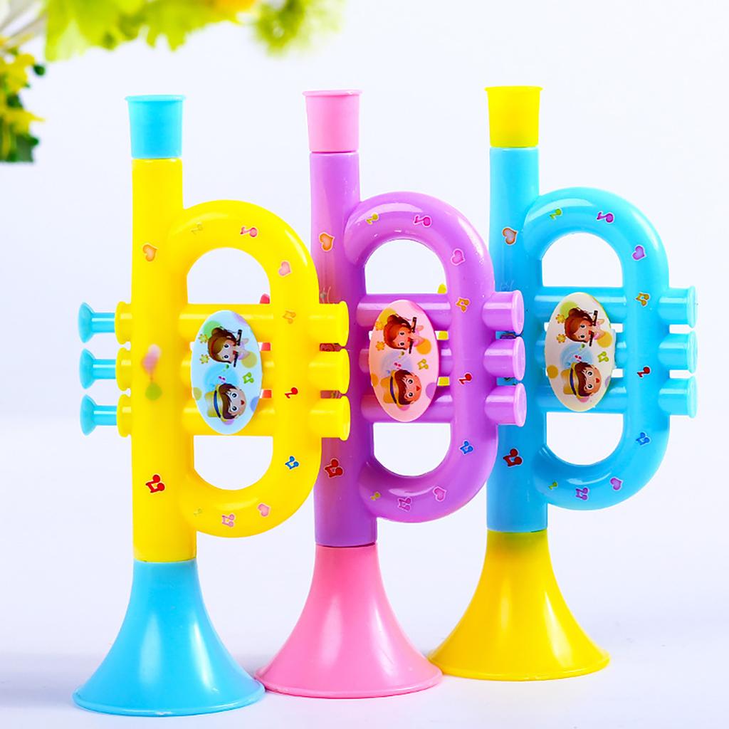 Kids Trumpet Toy Small Horn Noise Maker Plastic Cartoon Trumpet Early Education Music Instrument