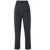 Solid Color Logo Cuffed Casual Pants Women Bottoms Black Gray IP3971