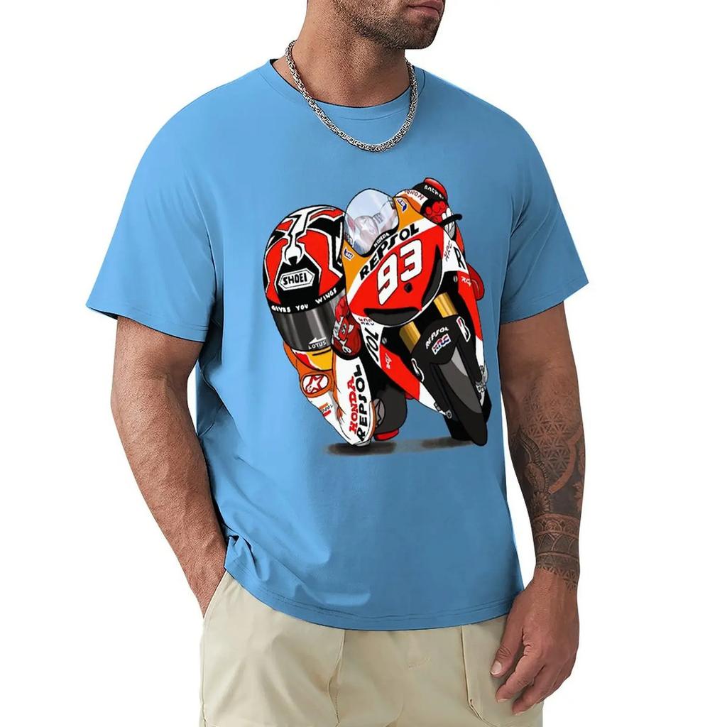 Marc Signature 93 MOTO T Shirt Harajuku Short Sleeve T-shirt 100% Cotton Graphics Tshirt Tops