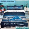 Custom Name 3PCS Detroit-Lions Team Bedding Set,Including  Duvet Cover And 2pcs Pillowcases Perfect for Bedroom,Dormitory,Fan Christmas gift