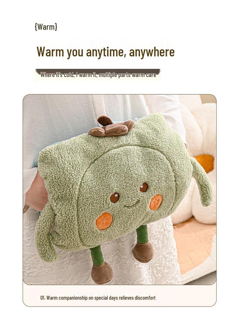 Cartoon Rechargeable Explosion-Proof Hot Water Bottle - Detachable Hand Warmer for Girls, Bed, and Abdomen.