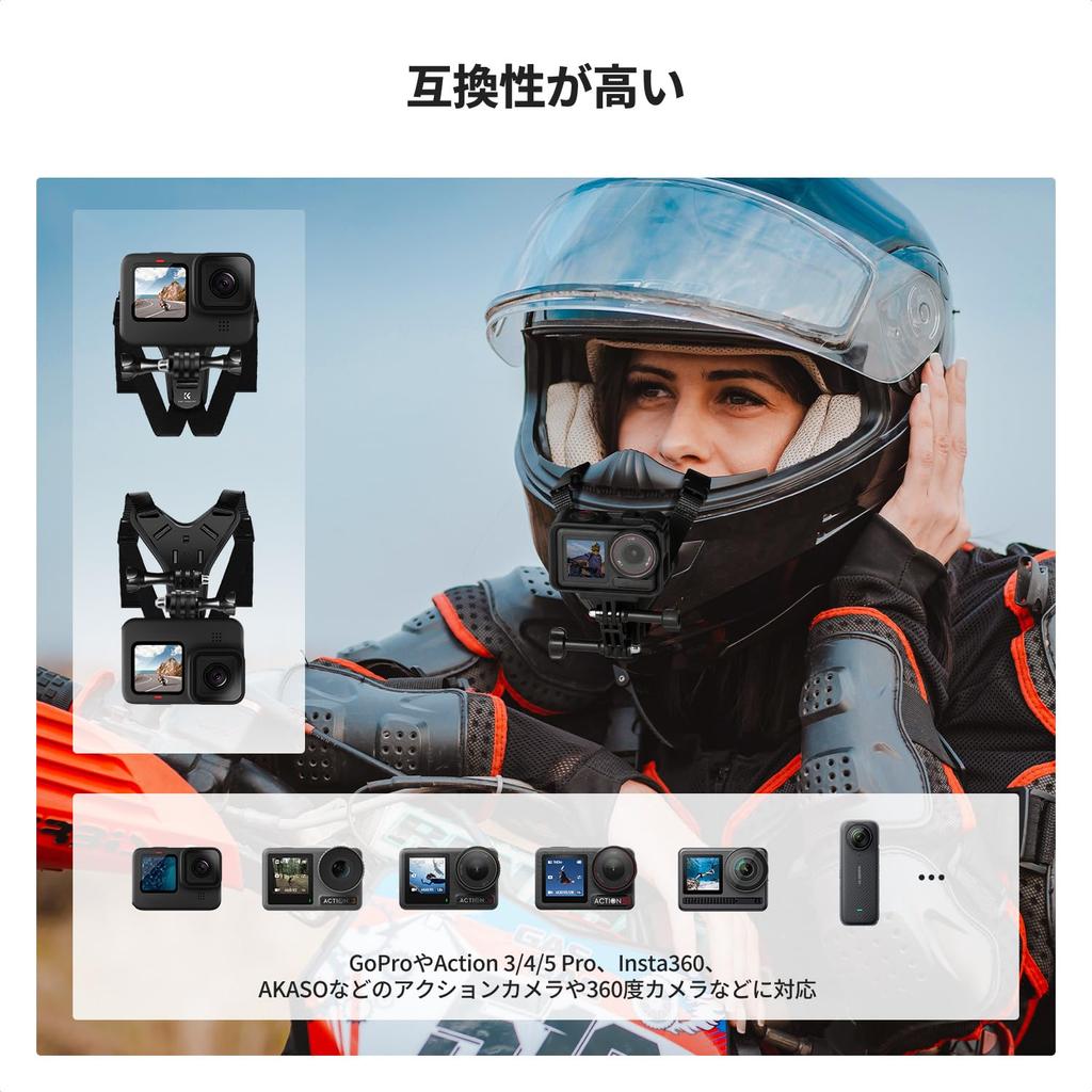 CONCEPT Helmet Chin Mount Compatible with Insta360 X5 X4 X3 GoPro 13 12 11 10 9 DJ IOSMO Action 5 Pro 4 Action Camera Accessory K&F - / / 3, etc. -
