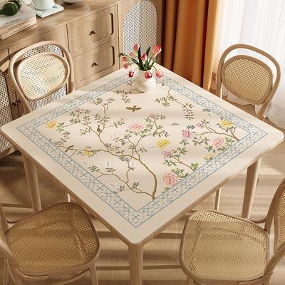 Square Leather Tablecloth: Waterproof, Oil-Resistant, Heat-Resistant, and Wash-Free Square Table Mat / Tabletop Protecto