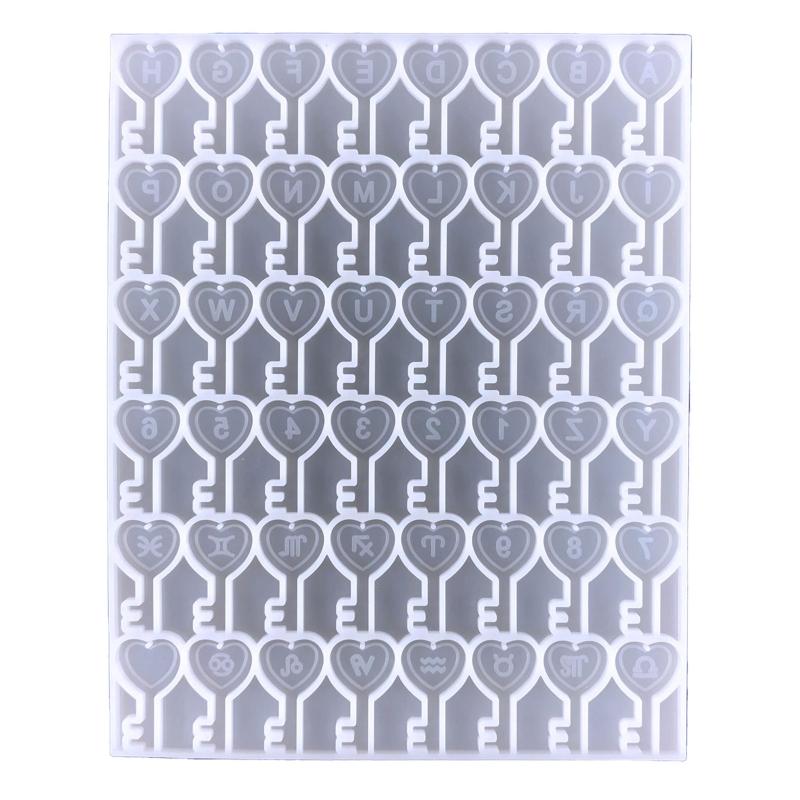 Number Alphabet Constellation Earrings Silicone Mold Crystal Epoxy Diy for Key Lock Pendant Jewelry Epoxy Mold for DIY C